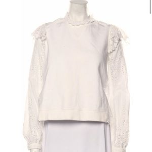 Sea NY white eyelet sweatshirt. Size small